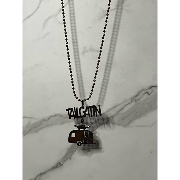 Tailgatin’ Country Girl Copper Colored Necklace Football Tailgate Tailgating - Picture 7 of 10